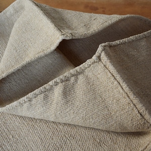 Antique Pair Hemp Grain Sack Bag Heavy Nubby Feedsack Rustic Homespun Farmhouse Country Upholstery Fabric Organic Linen Old