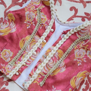 Antique Hungarian Linen Kid Brocade Vest Folk Organic Clothing Handmade Handmade Embroidery Handwoven C.1890 Child