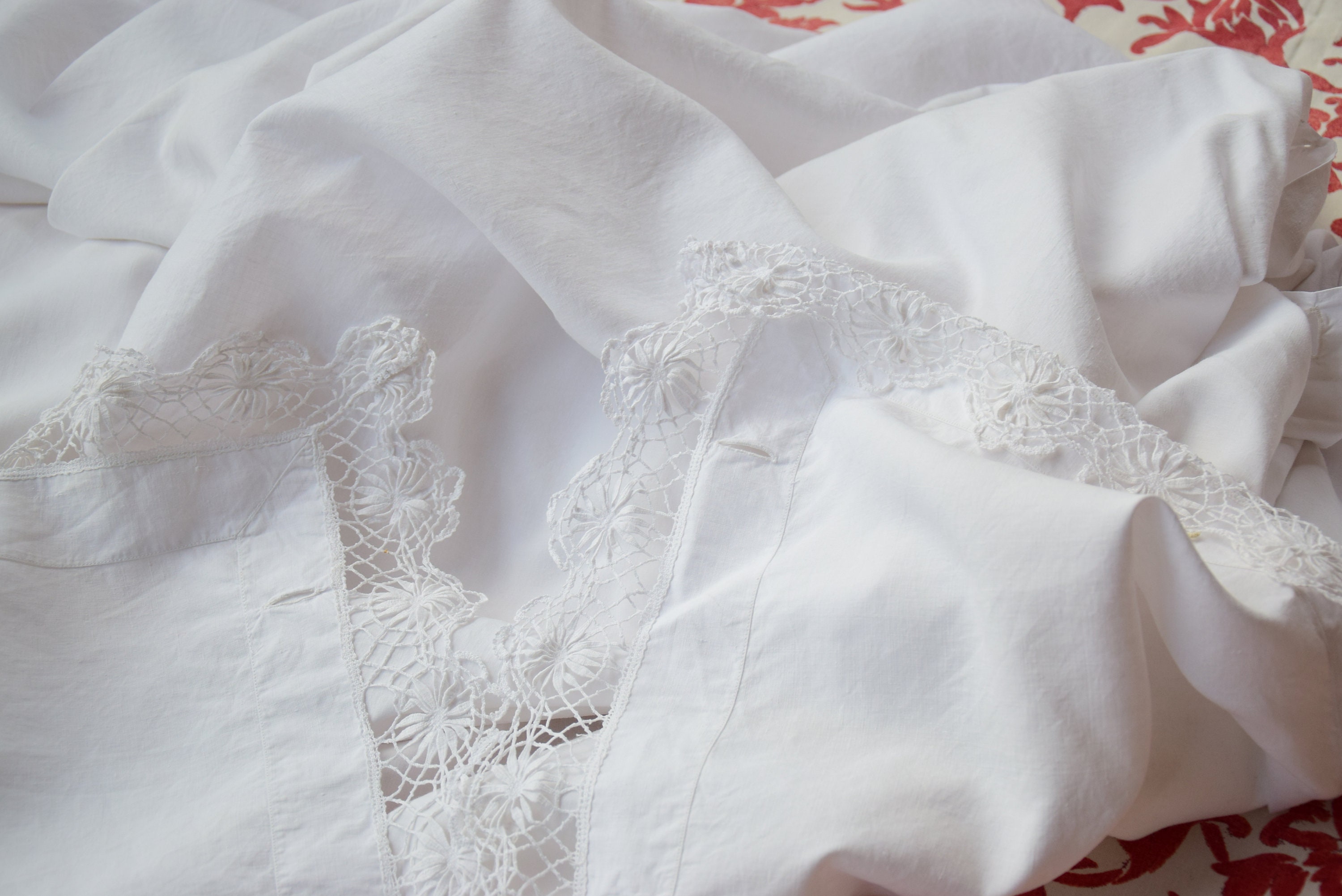 Pair of Pure Linen Sheet Antique Romantic Vintage Fabulous | Etsy