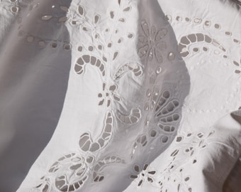 RARE Antique Hungarian Richelieu Embroidered Duvet Covers Linen White Bedding HandMade Home Decor Old