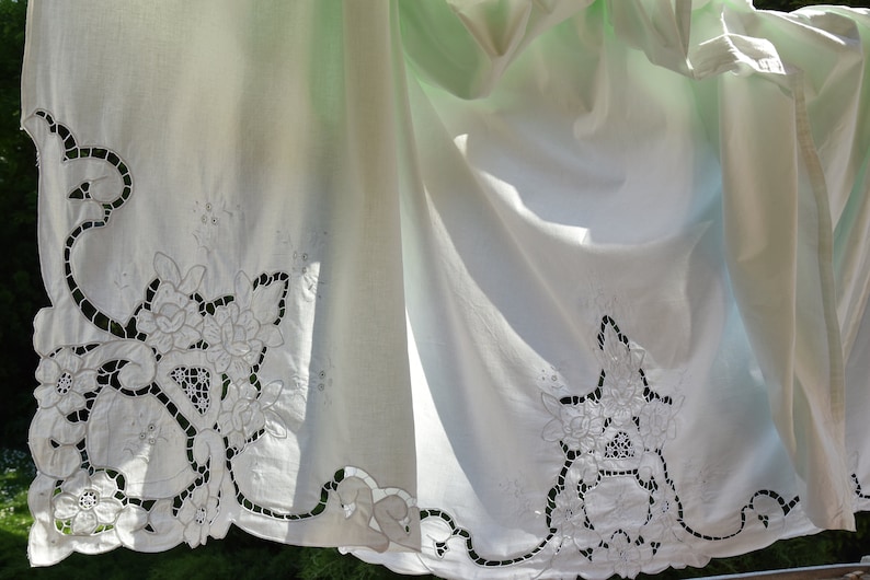 RARE Antique Vintage Pair of Pillowcases and Linen Sheet Set Etsy