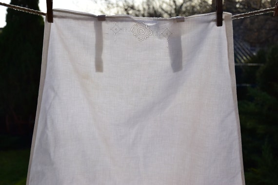 Antique Vintage French Linen Nightgown Handmade S… - image 4