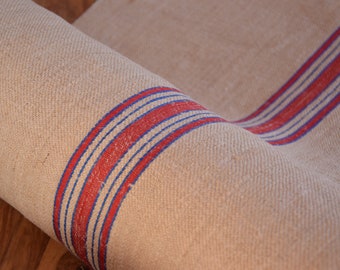 8 m (Price/Meter) Stair Runner Heavy Nubby Bolt Roll Antique Rustic Grain Sack Fabric Hemp Homespun Organic Upholstery Country Farmhouse