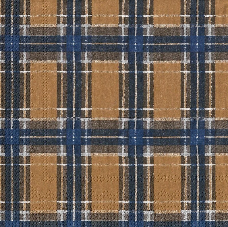 1 freegridlines-stripes-Brown and Navy Blue33 cm x 33 cmscrapbooking Pack of 3 beautiful paper towels