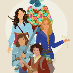 DnD party commission. Fantasy characters poster. Custom tabletop rpg illustration. Fantasy and sci-fi.