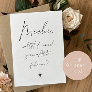 Willst du mich zum Altar führen? | Personalisierte Karte zur Trauung, Hochzeit, Stiefvater, Stiefmutter, individuell mit Umschlag Postkarte