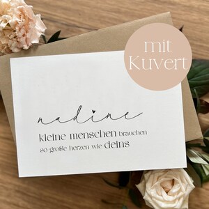 Personalisierte Karte | Postkarte A6 mit Namen für Erzieherin, Tagesmutter, Patin, Patentante, individuelles Geschenk, Grußkarte Wunschtext