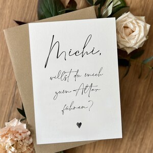 Willst du mich zum Altar führen? | Personalisierte Karte zur Trauung, Hochzeit, Stiefvater, Stiefmutter, individuell mit Umschlag Postkarte