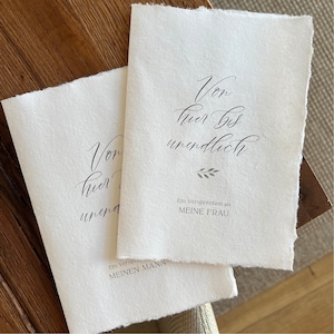2 Eheversprechen Gelübde aus Büttenpapier personalisiert und Innenseiten zum Beschreiben