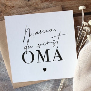 Mama, du wirst Oma | Papa du wirst Opa | handgemachte Grußkarte für Baby, Geburt, Babyshower, Großeltern, Oma und Opa in 2 Motiven