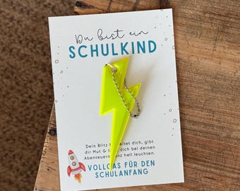 Back-to-school card with flash reflector | Back-to-school gift | Schoolchild | First day of school | Schoolbag charm | A6 greeting card