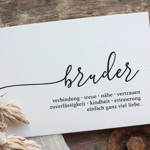 Postcard with lettering "brother" | Gift Idea, Greeting Card, Birthday