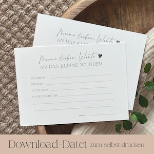 Baby-Wunschkarten | Download-Datei zum ausdrucken, Gastgeschenke Bayparty, Geburt, Genderreveal, A6 Postkarte, Glückwunschkarten, Erinnerung