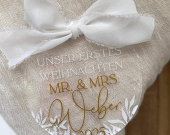 ANHÄNGER aus Acrylglas | Unser erstes Weihnachten, Geschenk für Paare, Weihnachtsfest, Weihnachtsgeschenk, Christbaumanhänger in 3 Farben