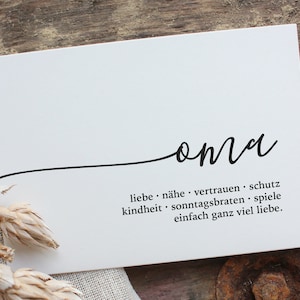 Postkarte mit Schriftzug "oma" | Geschenkidee, Grußkarte, Geburtstag, Karte, Familienfeier, Großmutter, Geschenkidee, Brief
