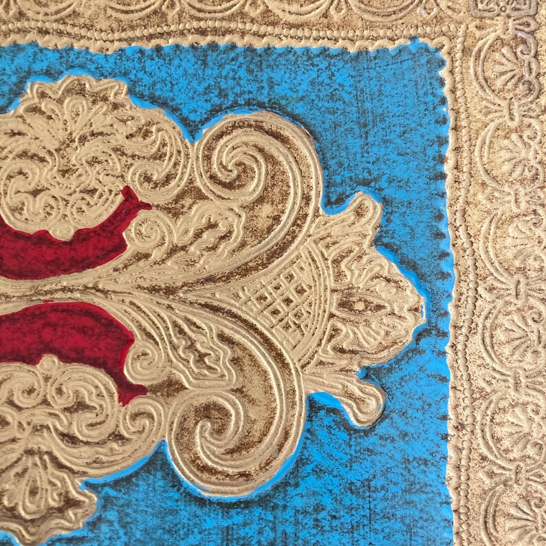 Vintage Italian Blue and Gold Florentine Tray | Hollywood Regency Style ...