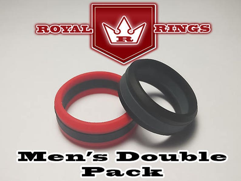 Husband Men/'s Silicone Wedding Rings Double Pack Set 5 Durable Flexible Wedding Ring Band Military Firefighter Crossfit Gym Fitness