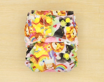 Pocket diaper, cloth diaper, modern, Wizard, summer diaper, cloth diaper cover, washable diaper, reusable diaper, cloth nappy, Rainbow, Oz