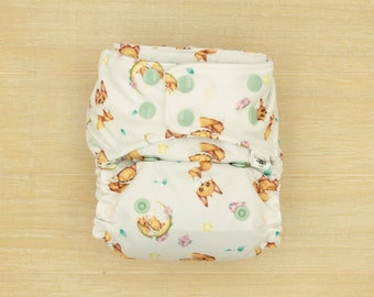 Cloth diapers, Pocket Diaper, Cloth diaper cover, Modern,Fox, Cloth diaper pattern, Washable diapers, Reusable diapers, moon, green, white