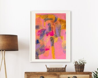 Abstract,Prints,Wall Art,Pink,Red,Poster,Brush Stroke Art,Vivid,Bright,Modern,Contemporary,Colourful,Printable,Wall Decor,Digital Download