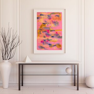 Abstract,Prints,Wall Art,Pink,Red,Poster,Brush Stroke Art,Vivid,Bright,Modern,Contemporary,Colourful,Printable,Wall Decor,Digital Download image 3