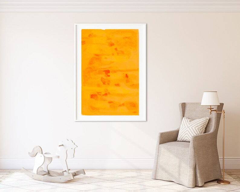 Printable Art, Large Wall Art, Bright abstract wall art, Oil Pastel Drawing, texture art, Contemporary Art, DIGITAL print, Yellow Wall Art image 3