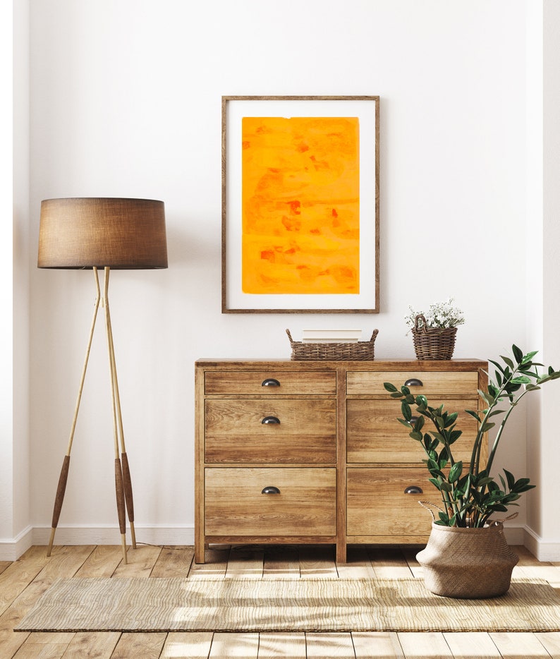 Printable Art, Large Wall Art, Bright abstract wall art, Oil Pastel Drawing, texture art, Contemporary Art, DIGITAL print, Yellow Wall Art image 6