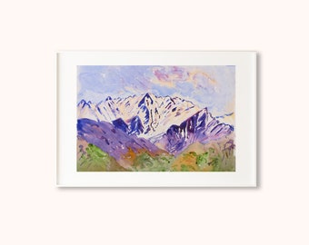 Himalaya, Abstract Mountain Wall Art, Colorful Wall Art, Abstract Wall Art, Acrylic Art, Printable Art, Living Room Print, Scenery Art Print