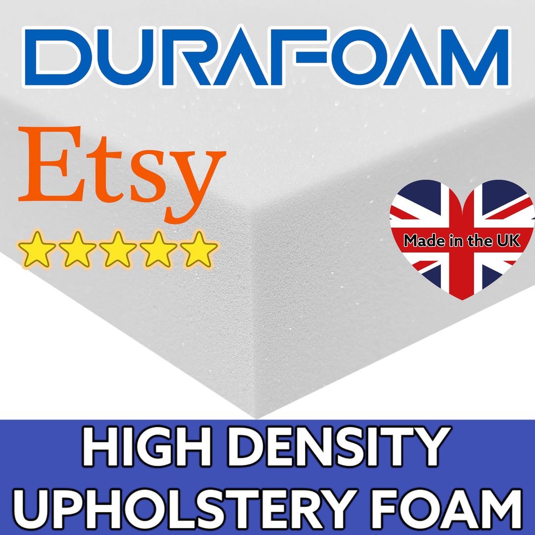 High Density Upholstery Foam Cut to ANY Size ALL Sizes Available Suitable for Chairs, Seats