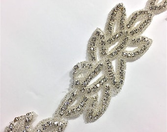 2" Crystal Beaded rhinestone trim Silver #QRGY6041 Recommended for carnival layers