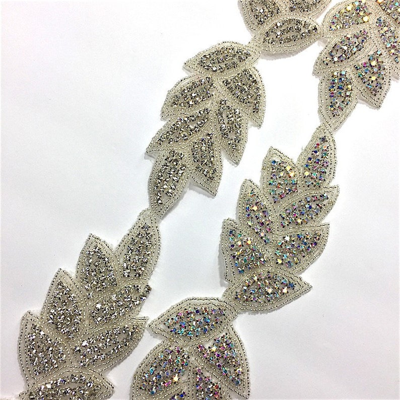 Rhinestone Beaded Applique Special and Perfect for Hair Pieces Etsy