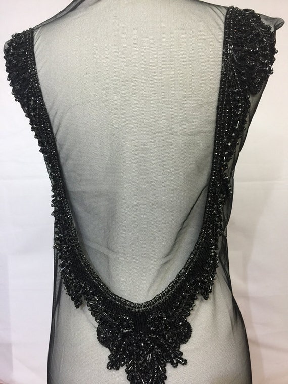 Designer Rhinestone Beaded Applique Rhinestone Fabric Etsy