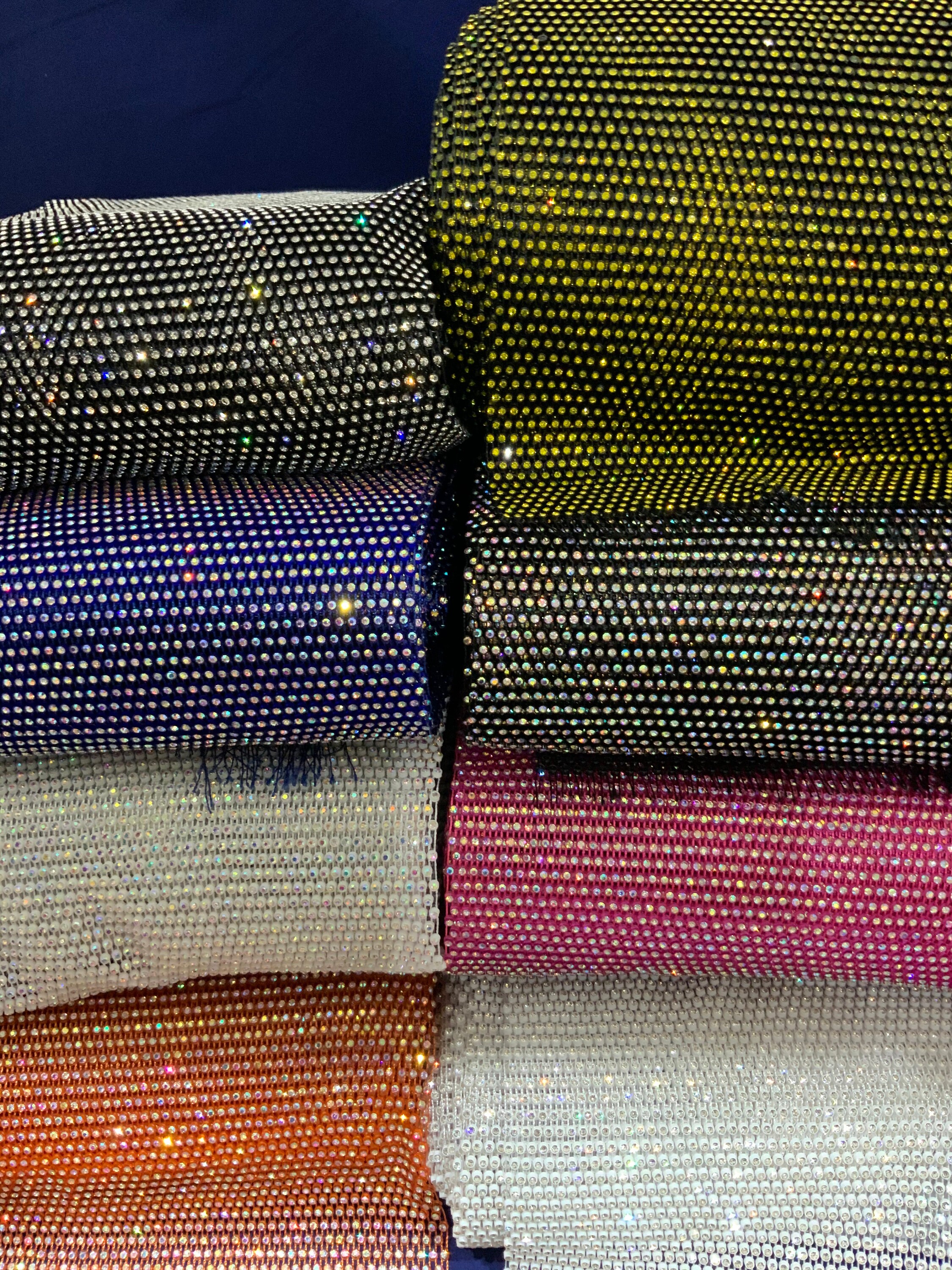 Rhinestone/ /stretch/fabric/ Rhinestone Mesh Elastic/ Etsy