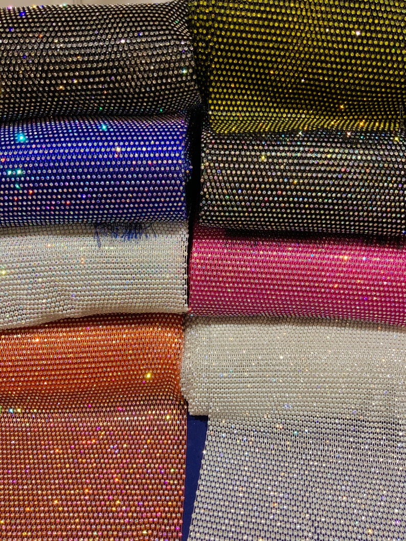 Rhinestone/ /stretch/fabric/ Rhinestone Mesh Elastic/ Etsy Australia