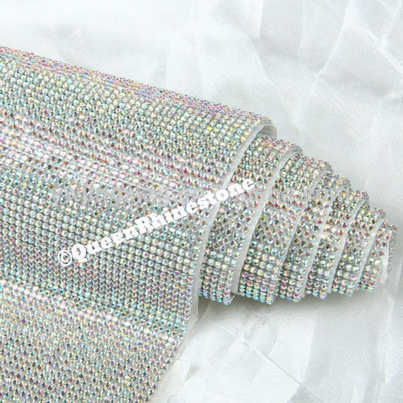 3mm Rhinestone sheet / rhinestone fabric 48 inches long and