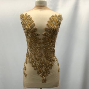 Designer Rhinestone Beaded Applique, Rhinestone Fabric, Wedding mesh Dress Bridal tulle ,Prom ,Evening, beautiful shine