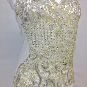 Rhinestone Beaded Applique, vintage inspired, perfect for your prom dress and bridal #6066/P