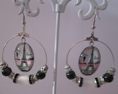 Earrings cabochon Eiffel Tower earrings