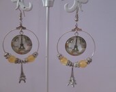 Earrings cabochon Eiffel Tower earrings