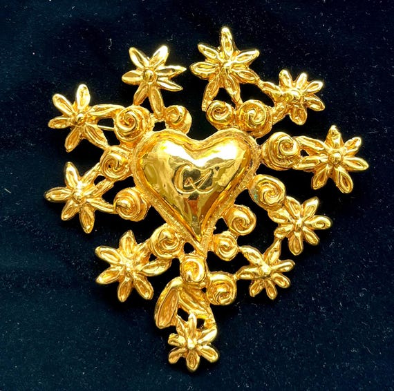 Rare CHRISTIAN LACROIX VINTAGE Heart Brooch, 