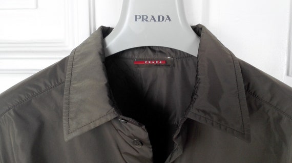 PRADA men/men thermal shirt/ shirt, olive, size M,