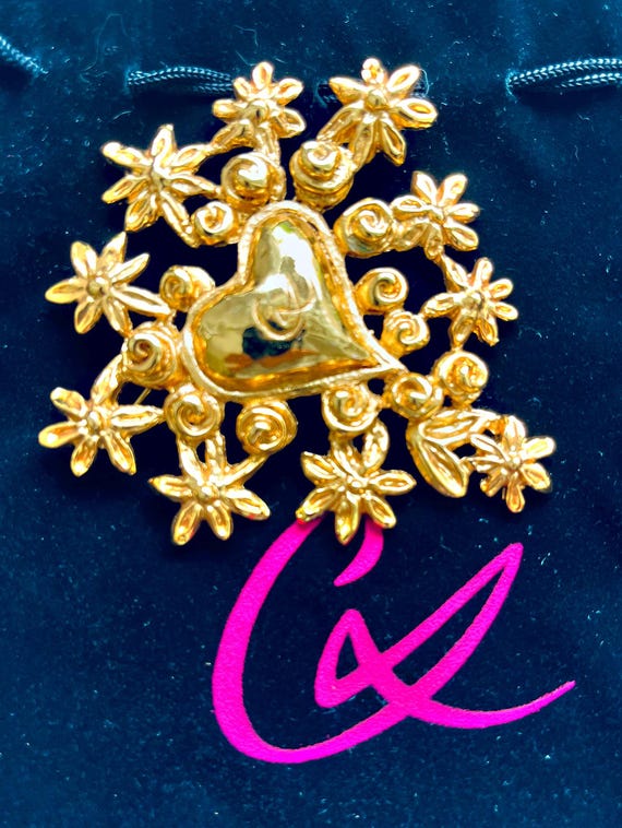 Rare CHRISTIAN LACROIX VINTAGE Heart Brooch, 