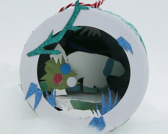 Boule de Noël avec ours polaire en papier