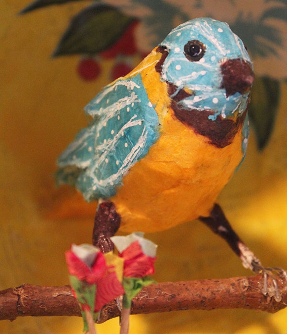 Paper Mache Bird and Nest Etsy