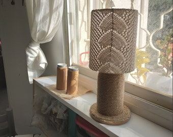 Ecological table lamp and shade in lace fabric