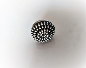 Grande bague en métal blanc "Hérisson"