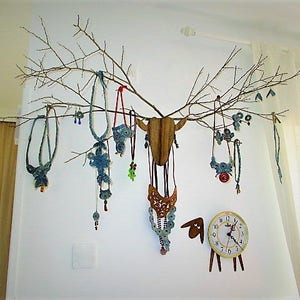 Unique jewelry hanger Deer head with antlers made from branches image 4