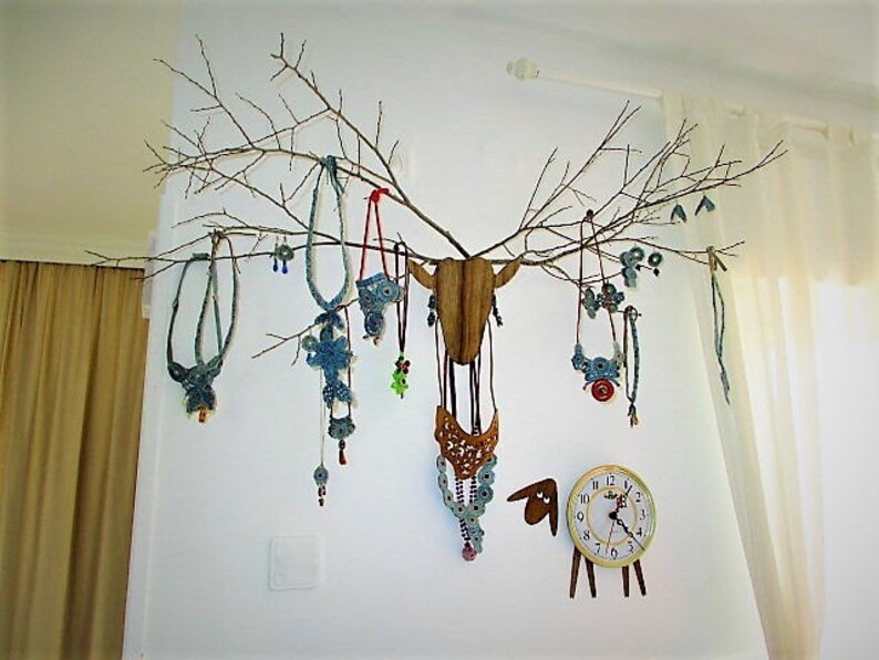 Unique jewelry hanger Deer head with antlers made from branches image 4