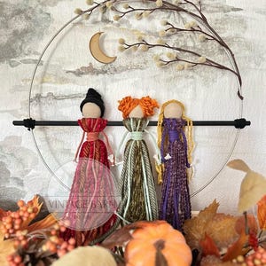 Macrame Hocus Pocus Hocus Pocus Wall Decor, Halloween Witch Decor, Sanderson Sisters Wreath ...