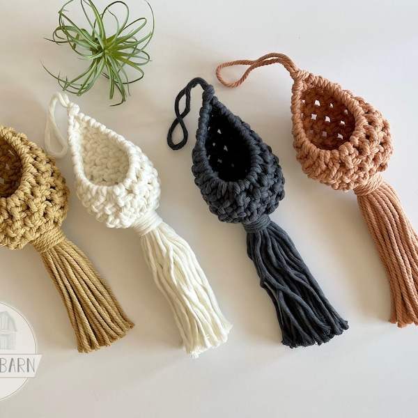 Macrame Air Plant Pod, Boho Macrame Air Plant Holder, Air Plant Hanger, Boho Style Plant Hanger, Air Plant Pod